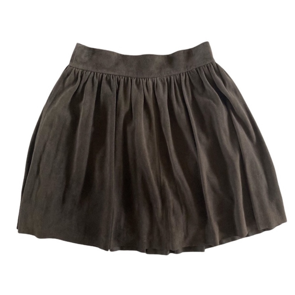 Saks Fifth Avenue Suede A-Line Skirt NWT Brown